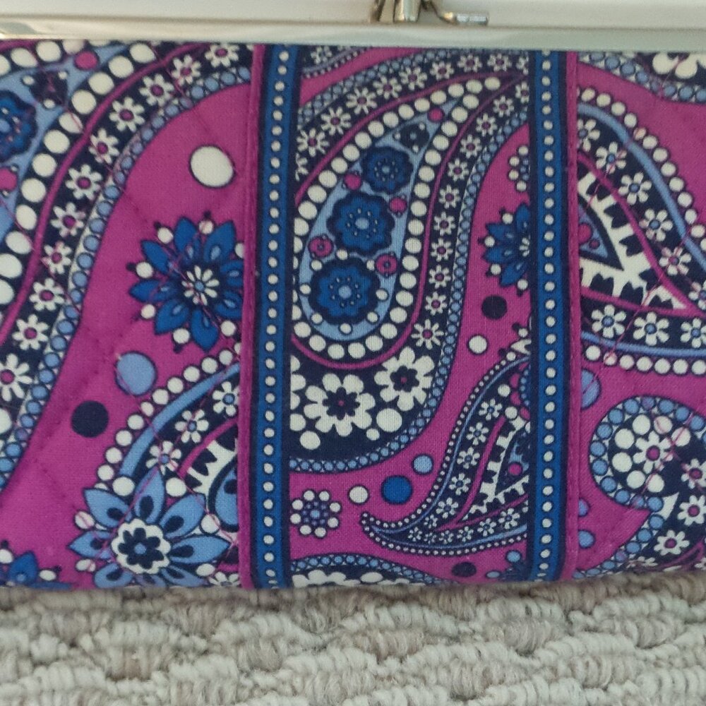 Vera Bradley double kiss large coin purse